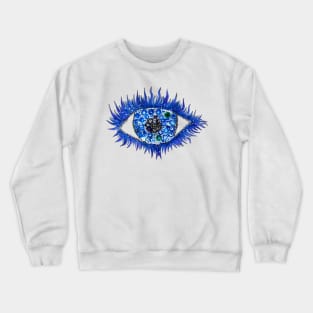 Third eye. Petrykivka art. Eye amulet. UA folklore Crewneck Sweatshirt